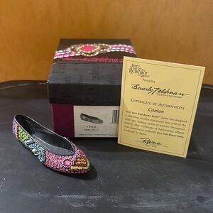 Beverly Feldman Canton Jeweled Flat - Pink Multicolor